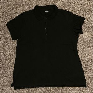 NIB Old Navy Women’s XL School Work Uniform Polo Shirt Black 4 Button Collared